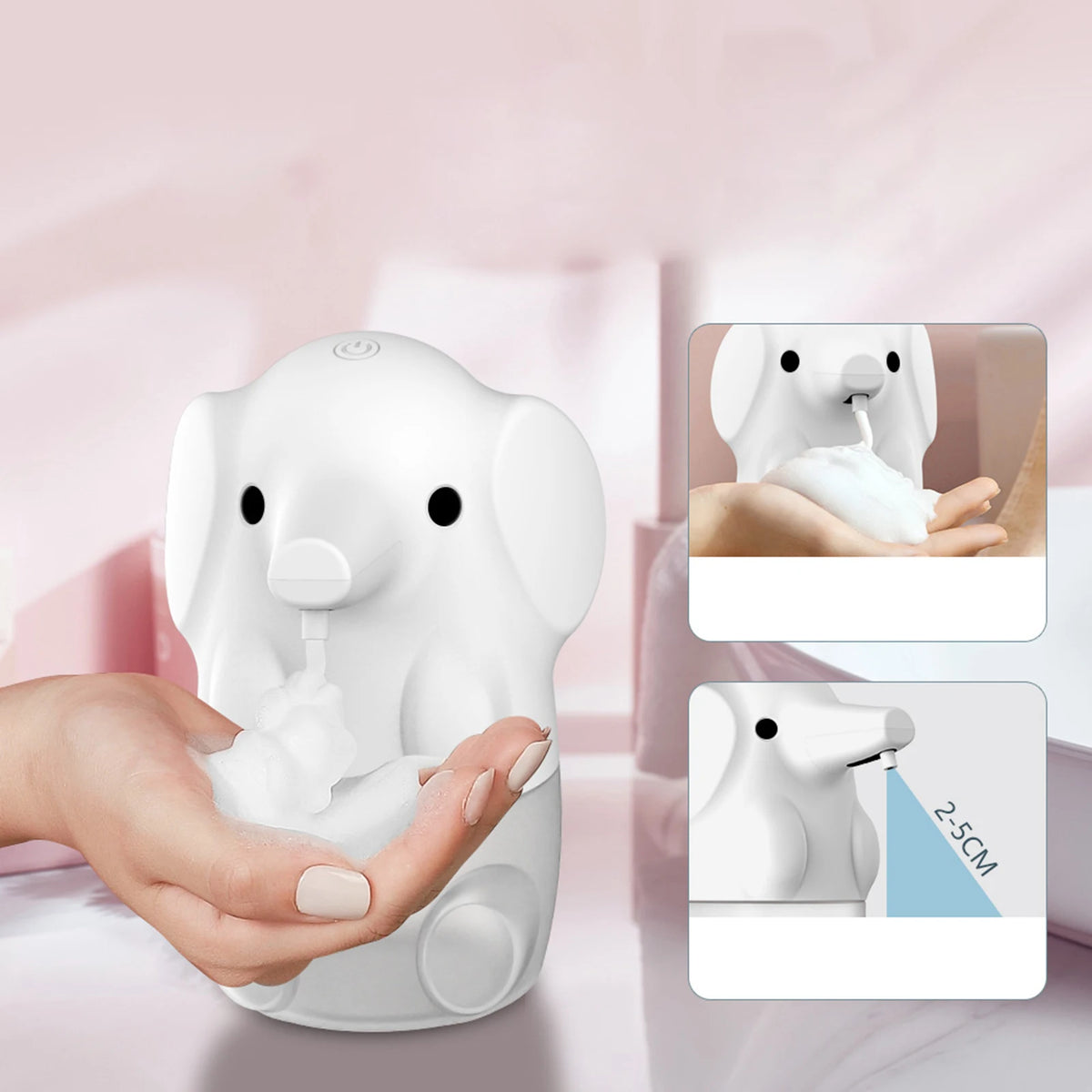 Dispensador de Sabão Líquido Capybara Sem Toque, Dispensador Automático de Sabão para Crianças, Acessórios para Banheiro e Cozinha USB