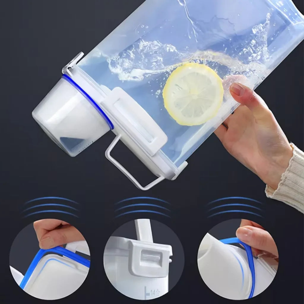 Pote Hermético Copo Medidor Bico Dosador Cozinha Mantimentos Lavanderia Multiuso Armazenamento Prático Compacto Organizador
