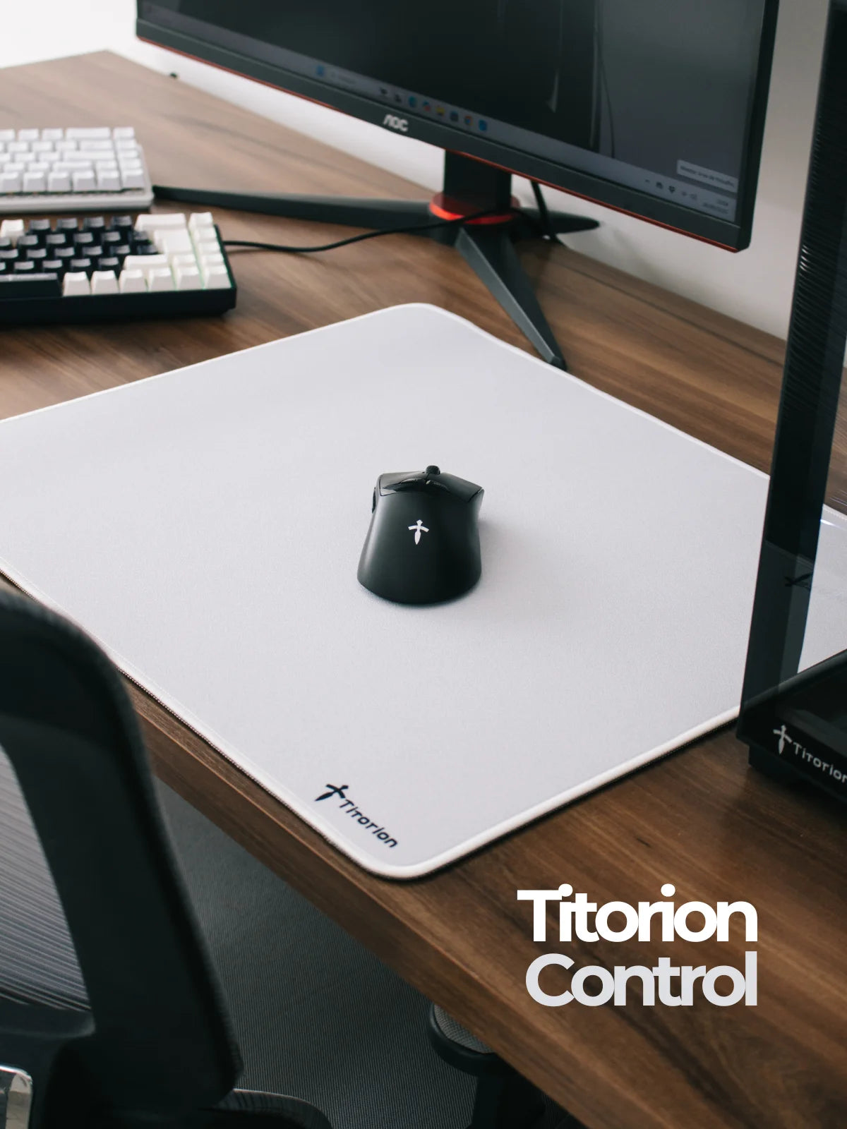 APEX Control Professional 49x42 Mousepad Branco Preto Hexágono Ergonômico Titorion Mouse Pad Gamer