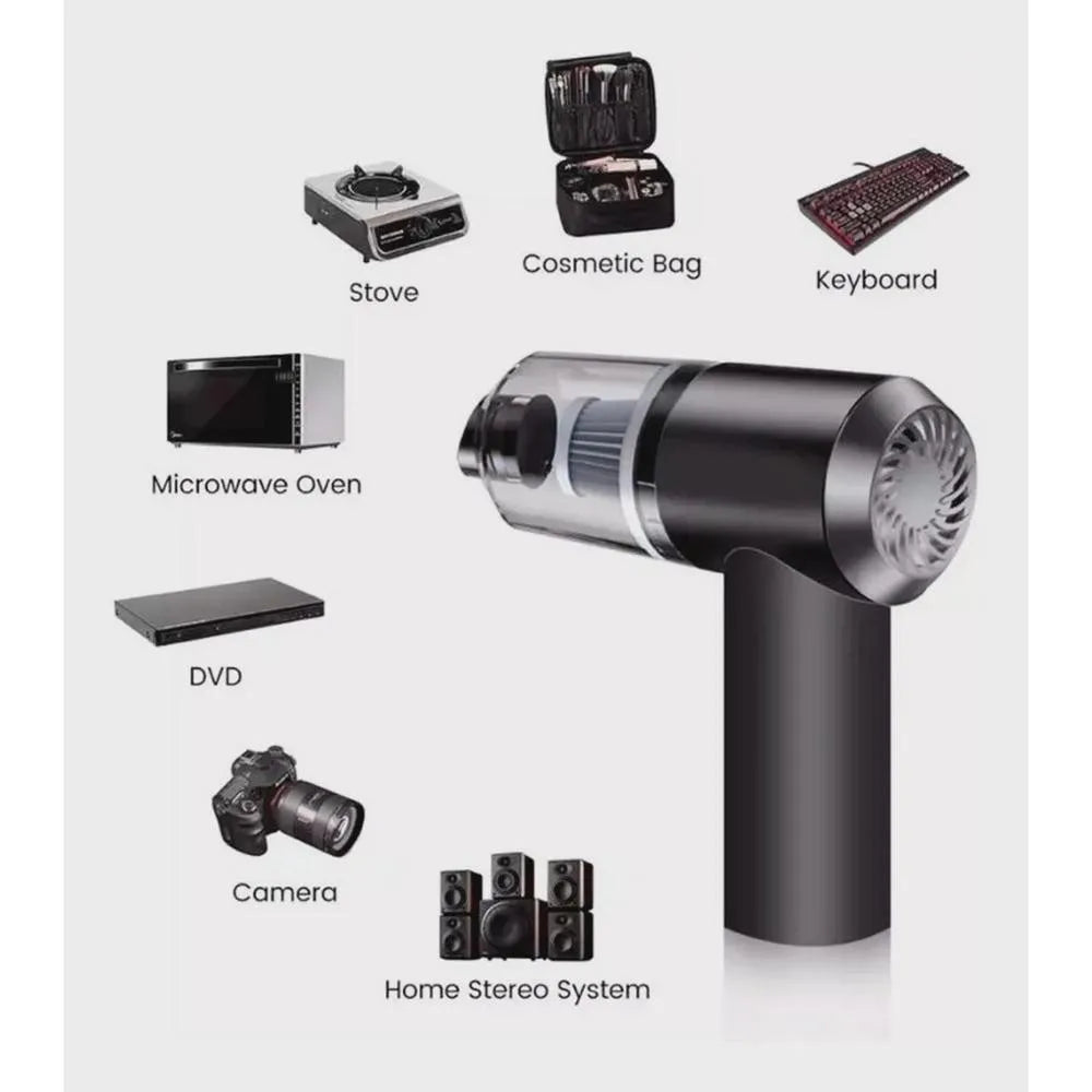 Mini Aspirador de Pó Portátil Premium para Carro e Casa com USB