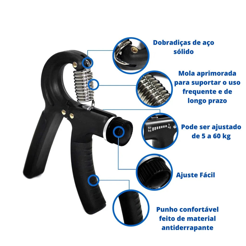 Hand Grip Fisioterapia com Mola Ajustável - 5kg a 60kg Fortalecedor