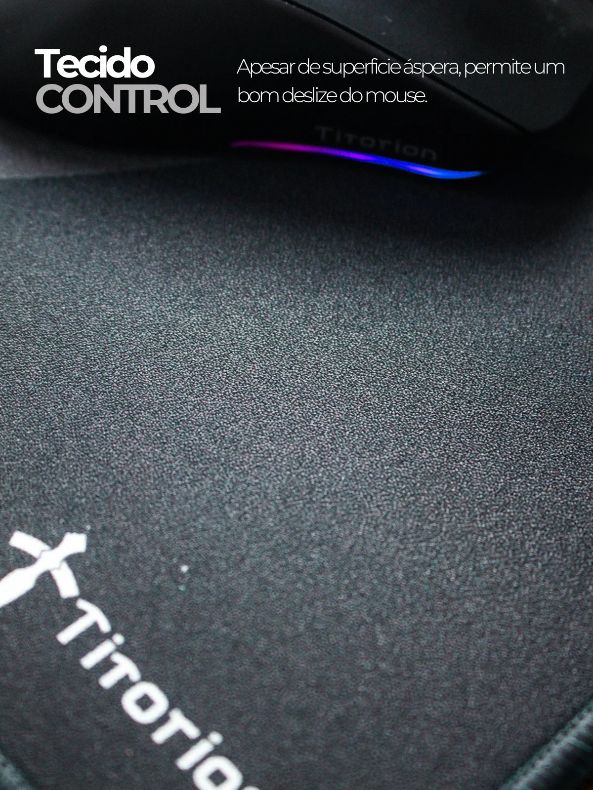APEX Control Professional 49x42 Mousepad Branco Preto Hexágono Ergonômico Titorion Mouse Pad Gamer