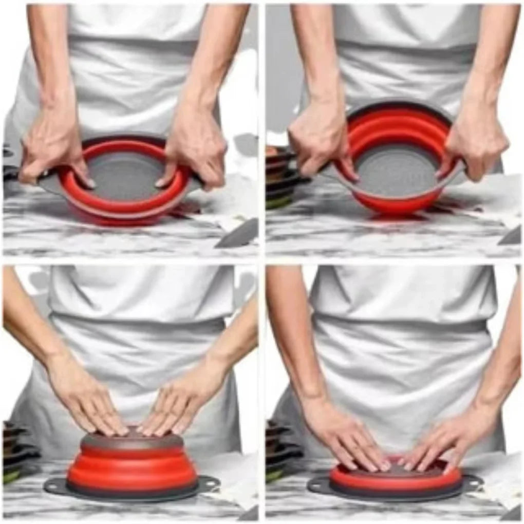 Escorredor Retrátil Silicone Redondo Prático Compacto Para Macarrão Frutas Legumes Cozinha Funcional Para Casa Louças