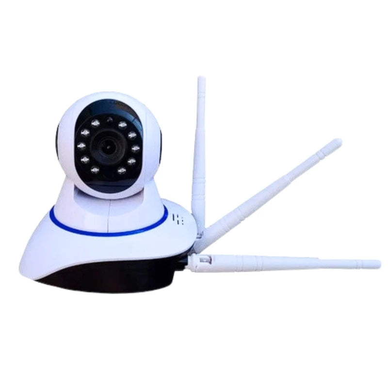 Câmera IP Wireless WiFi 3 Antenas - Onvif P2P HD Giro 355°