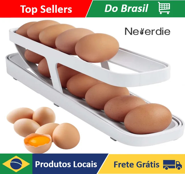 Suporte Organizador de Ovos Para Geladeira Prateleira 2 Andares - Neverdie Store