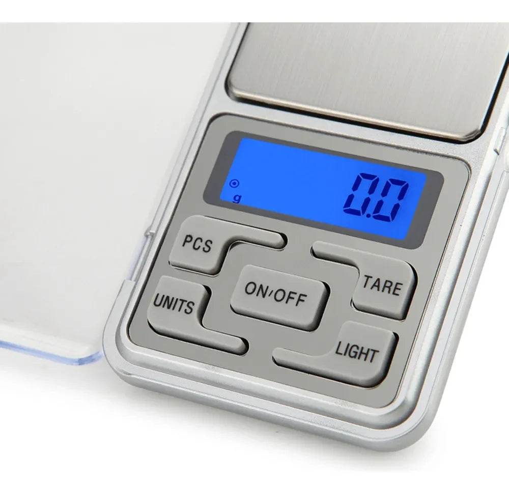 Mini Balança Digital Portátil 0,1g a 500g | De Mão e Alta Precisão Laboratorial para Joias, Ouro, Prata e Outros Minérios
