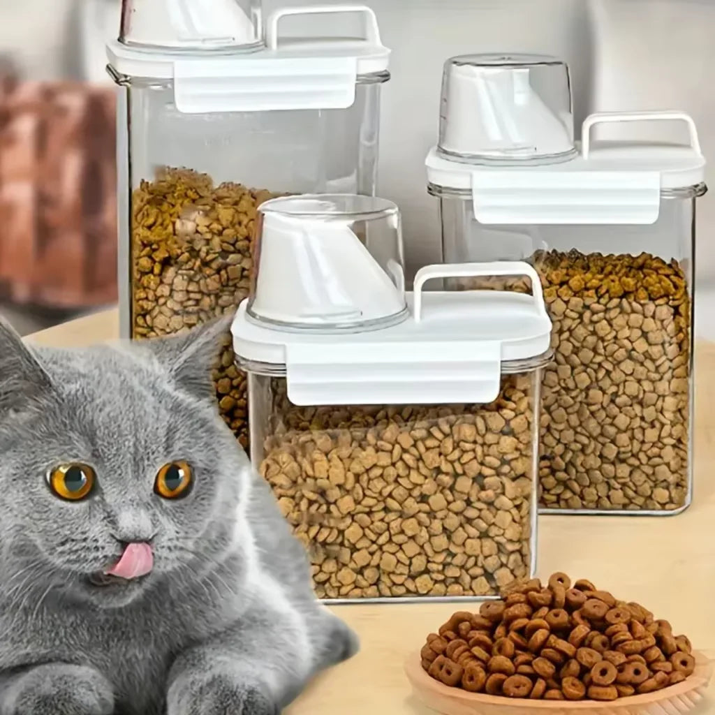 Pote Hermético Copo Medidor Bico Dosador Cozinha Mantimentos Lavanderia Multiuso Armazenamento Prático Compacto Organizador