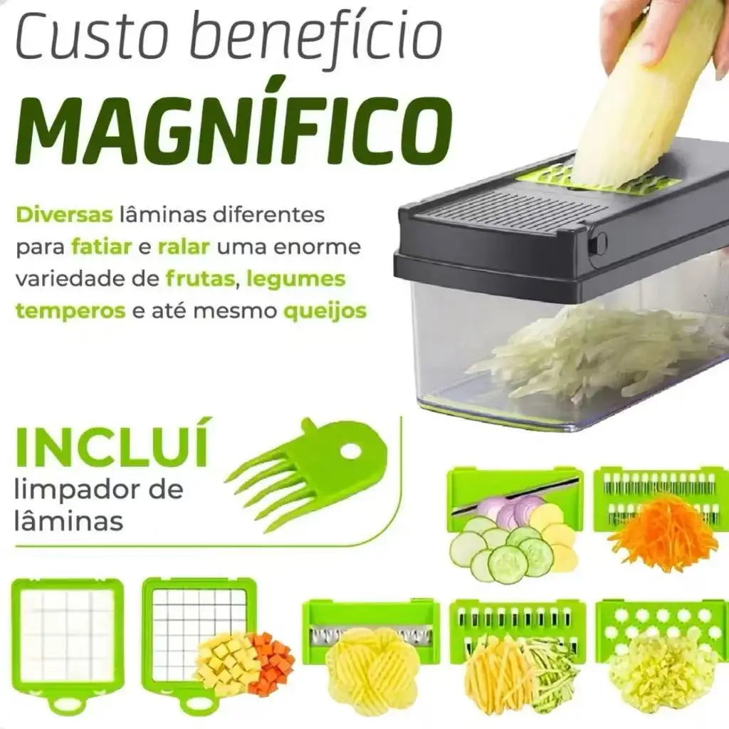 Profissional Multiuso Cozinha Slicer Aço Inox 16 em 1 Fatiador Cortador Ralador De Legumes Verduras Frutas Alimentos