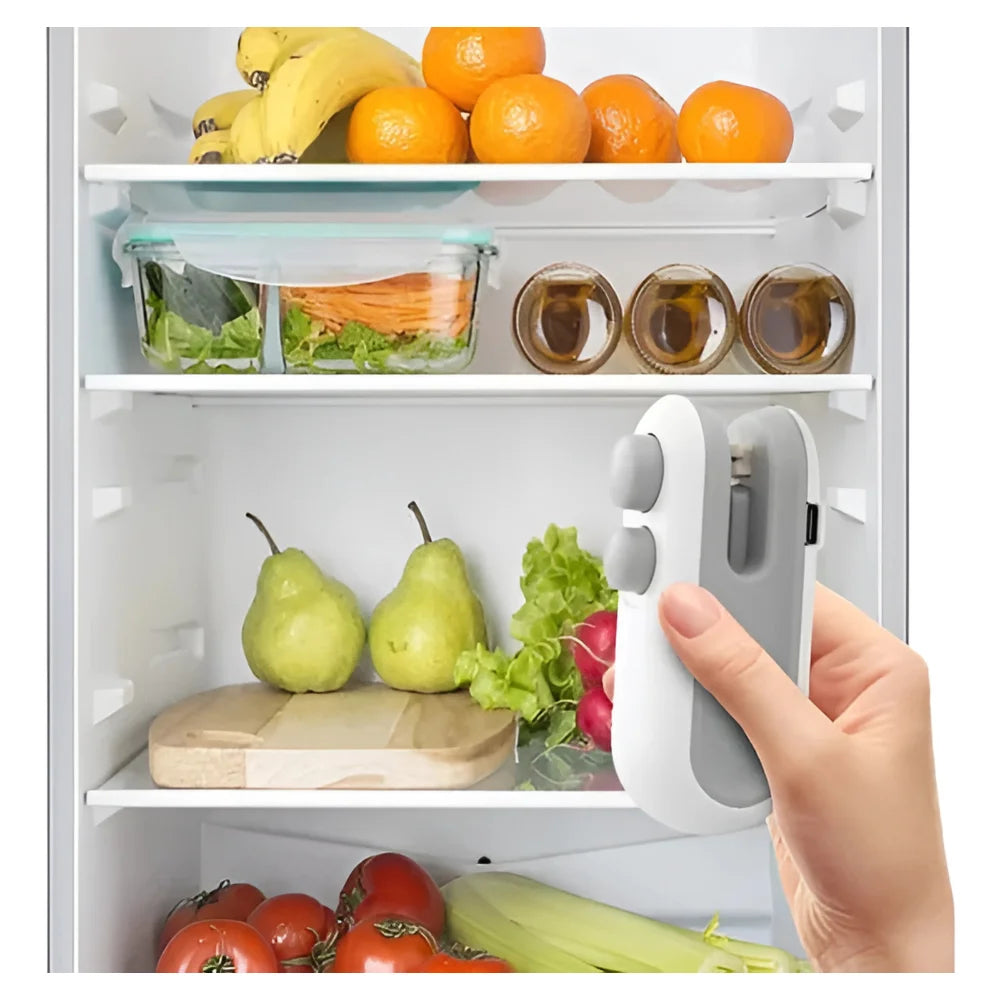 Mini Selador De Embalagens USB Recarregável Com Cortador Integrado E Selagem a Vácuo Para Alimentos E Cozinha