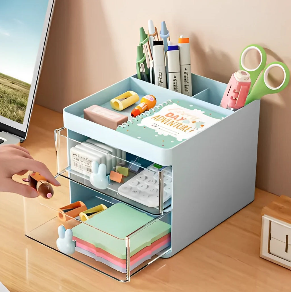 Organizador Mesa Coelho Porta Treco Caneta Gaveta/Maquiagem Escritório Multiuso - Neverdie Store
