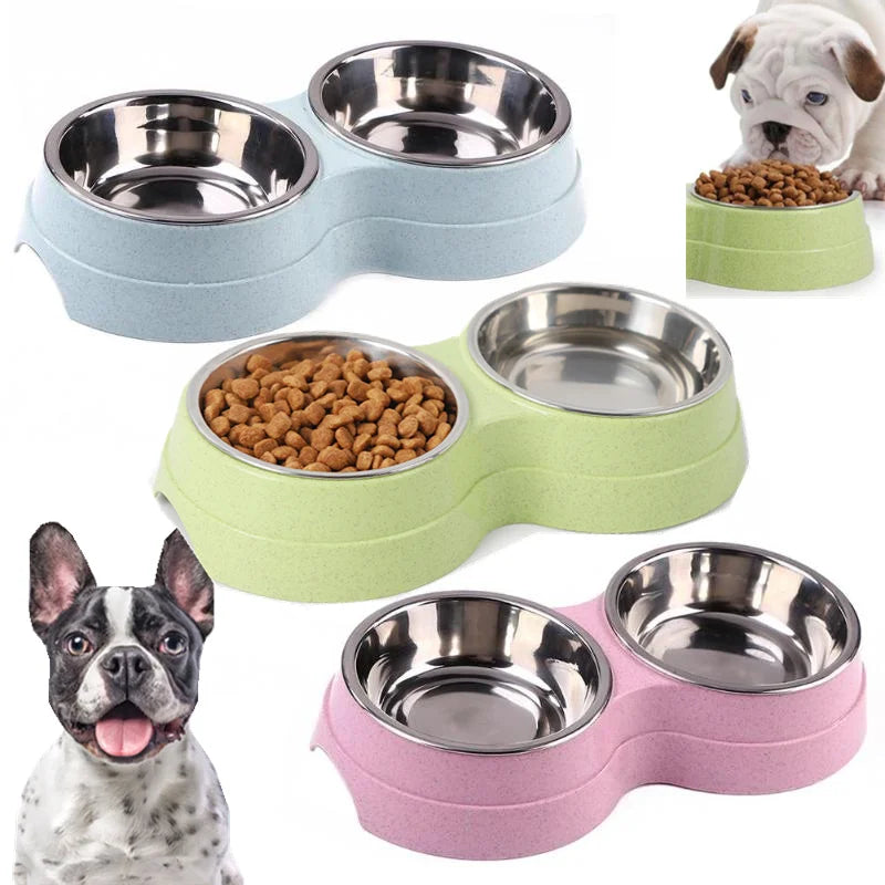 Vasilha Dupla Pet Aço Inox - Comedouro e Bebedouro