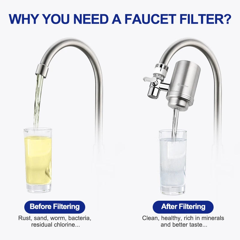 Filtro de Água para Torneira Wheelton Aço Inox - Purificador Doméstico