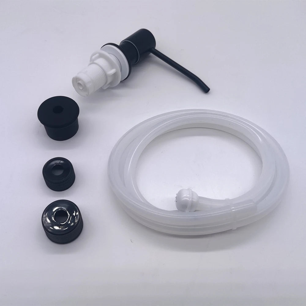 Pia da cozinha dispensador de sabão preto abs dispensador detergente líquido sabão loção dispensadores aço inoxidável