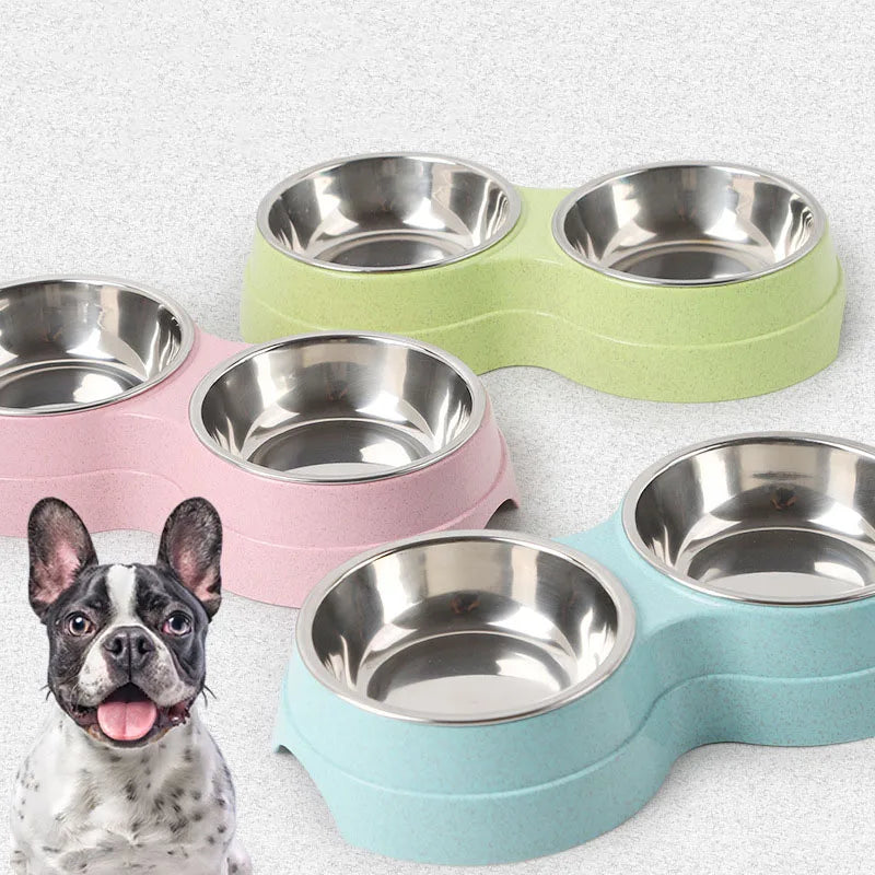 Vasilha Dupla Pet Aço Inox - Comedouro e Bebedouro