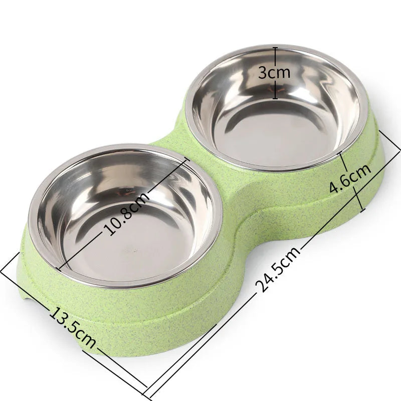 Vasilha Dupla Pet Aço Inox - Comedouro e Bebedouro