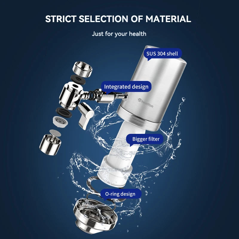 Filtro de Água para Torneira Wheelton Aço Inox - Purificador Doméstico