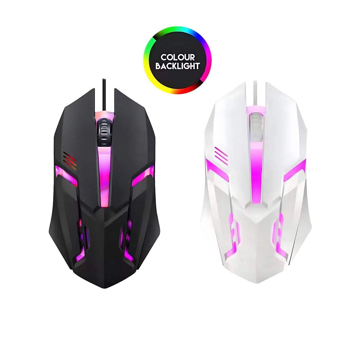 Teclado e Mouse com Iluminação de Fundo Arco-íris com Fio, Teclas Flutuantes Resistentes, Teclado Confortável e Durável para Escritório Empresarial