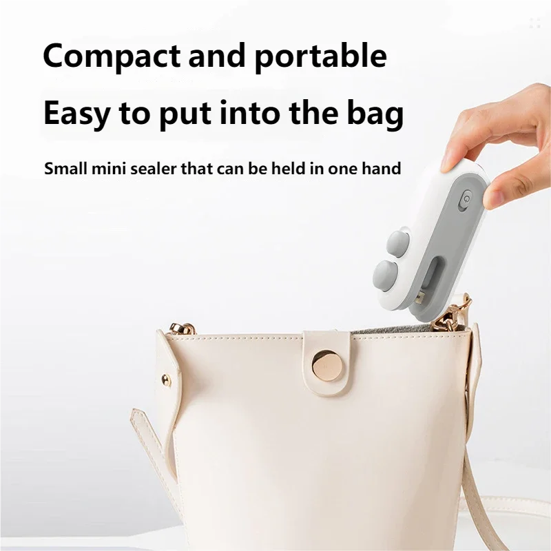 Mini máquina de selagem usb recarregável, selador de calor, saco de armazenamento, pacote de plástico, selador de alimentos, clipe, portátil, selador de calor de alimentos