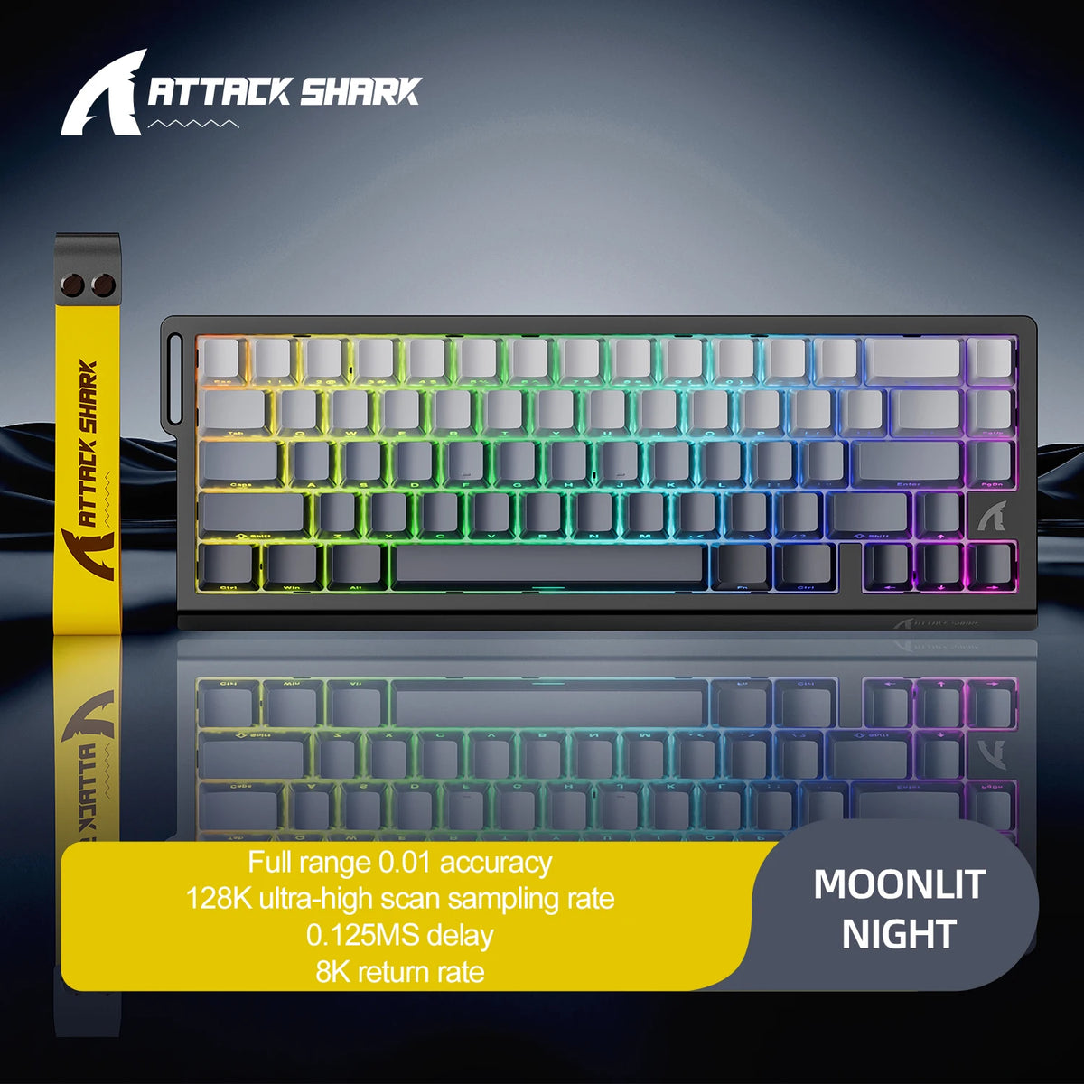 ATTACK SHARK X68HE X68Pro  Teclado Mecânico Magnético para Jogos Profissionais 0,01mm Gatilho Rápido 8000Hz SOCD/Rs 0,125ms Taxa de 128K
