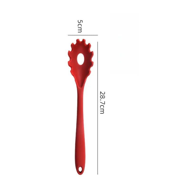 Escumadeira de Silicone Cabo Longo - Colher Coador para Macarrão