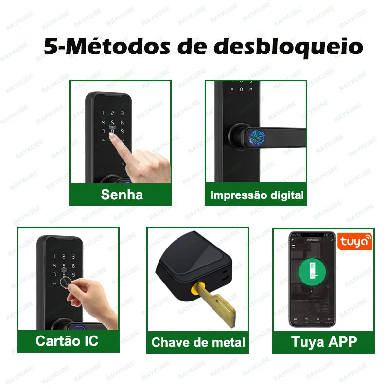 Fechadura Digital Inteligente App Tuya Desbloqueio Sem Chave