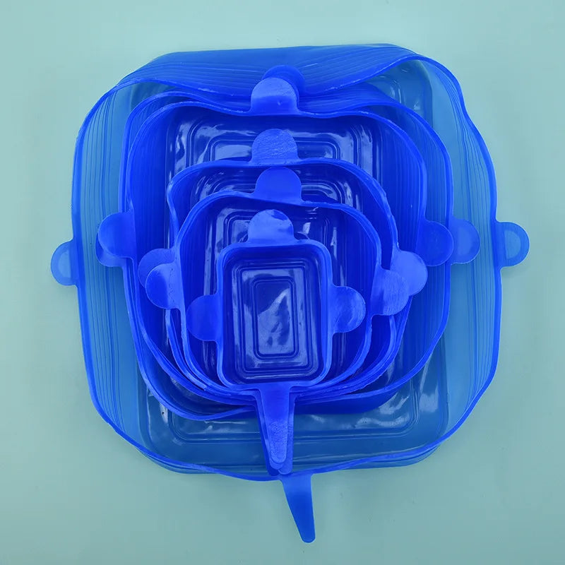 Tampa de Silicone para Alimentos 6/12/24 Peças, Tampa Elástica Reutilizável Hermética para Conservação de Alimentos, Acessórios de Cozinha para Armazenamento na Geladeira