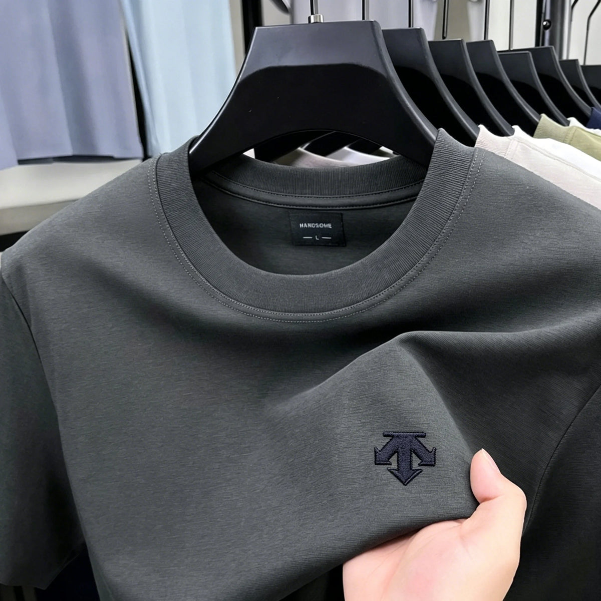 Camiseta Masculina Algodão com Bordado - Gola O Casual Esportiva