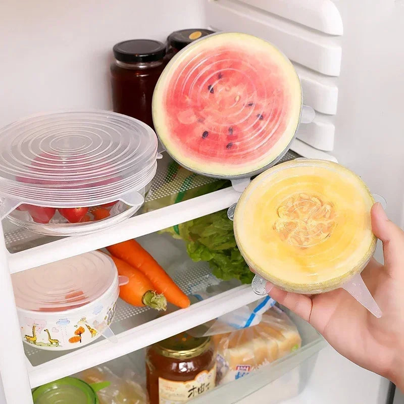 Tampa elástica de silicone, acessórios de cozinha, pode ser reutilizada, cobertura de alimentos, envoltório de plástico, manutenção fresca, tigela selada, armazenamento doméstico