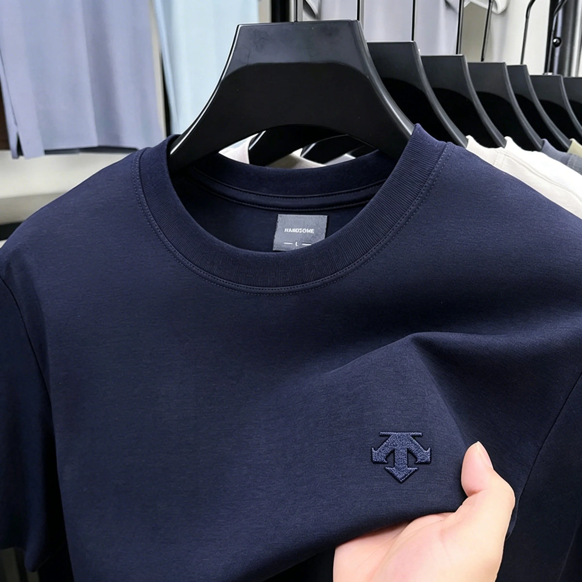 Camiseta Masculina Algodão com Bordado - Gola O Casual Esportiva