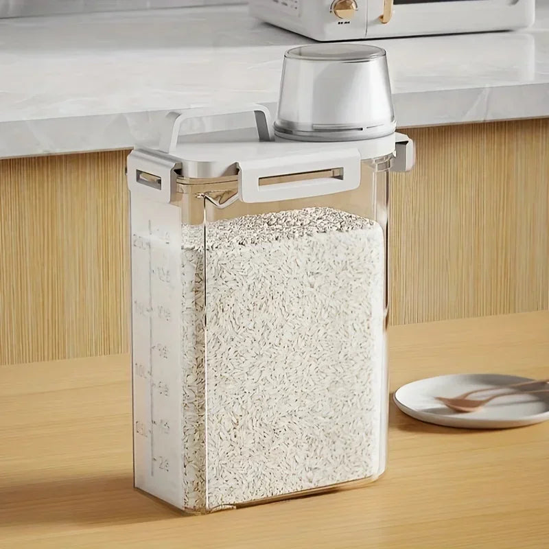 Pote Hermético 2.5L para Grãos, Arroz e Cereais - Recipiente de Cozinha
