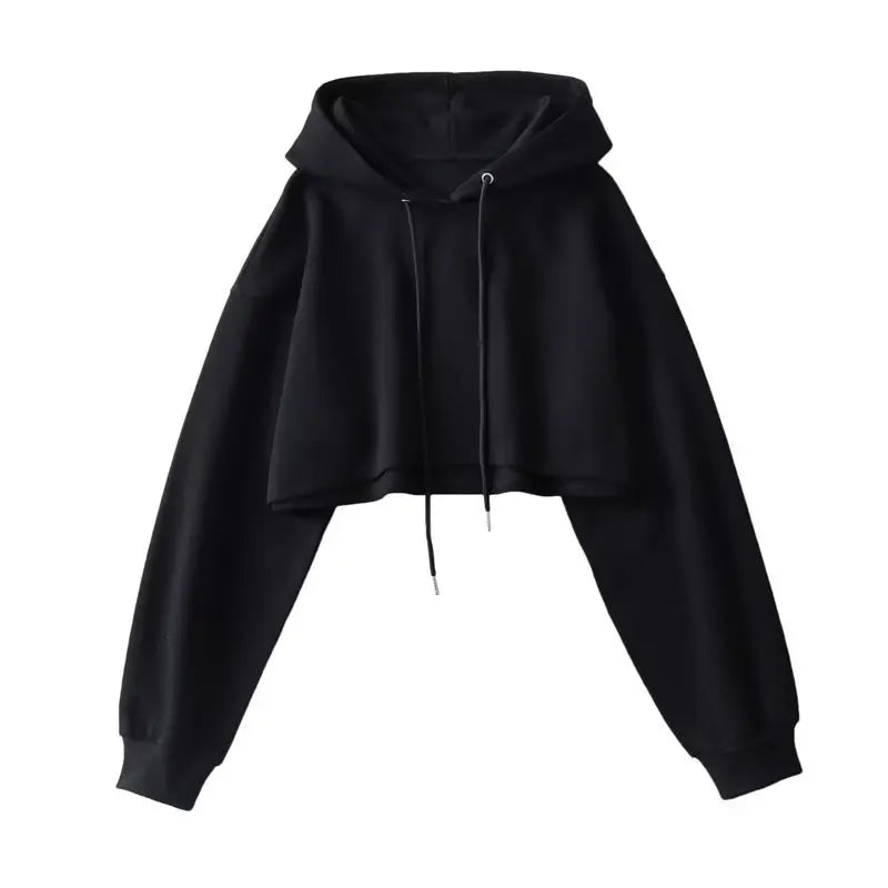 Moletom Cropped Feminino com Capuz - Streetwear Coreano Sexy