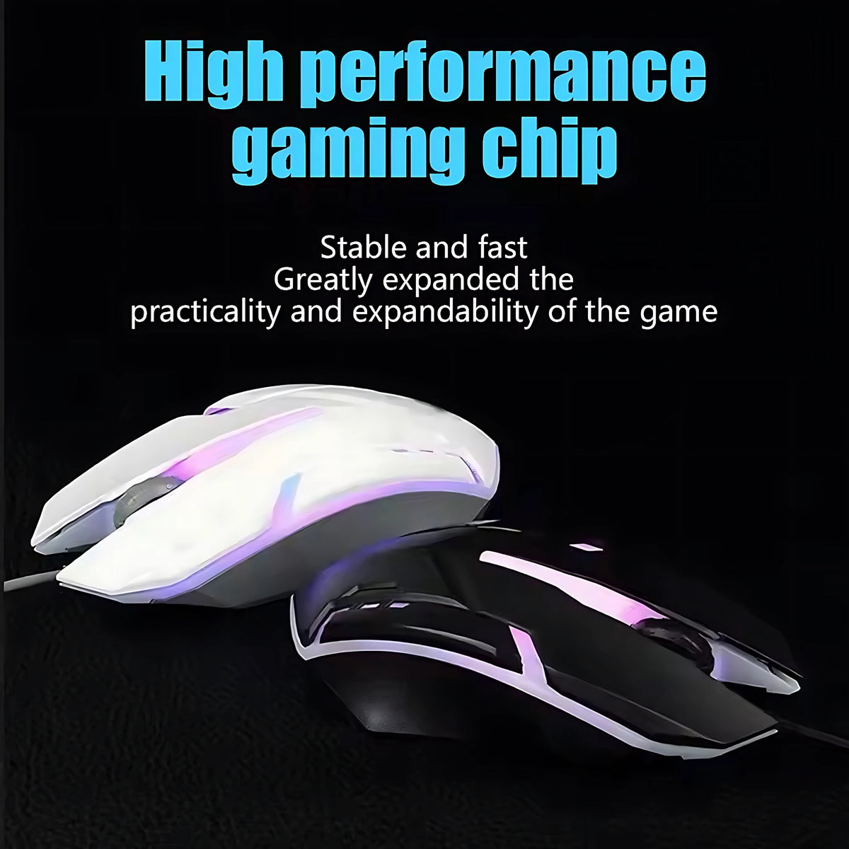 Teclado e Mouse com Iluminação de Fundo Arco-íris com Fio, Teclas Flutuantes Resistentes, Teclado Confortável e Durável para Escritório Empresarial