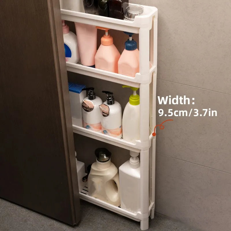 Atrás da porta armário de armazenamento banheiro e cozinha rack de armazenamento multi-camada armário estreito economia de espaço carrinho rack de armazenamento
