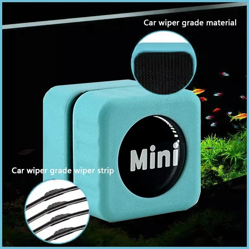 Mini limpador de vidro para aquário, resistente a arranhões, escova magnética para aquário pequeno, vidro e aquário acrílico, 1 peça