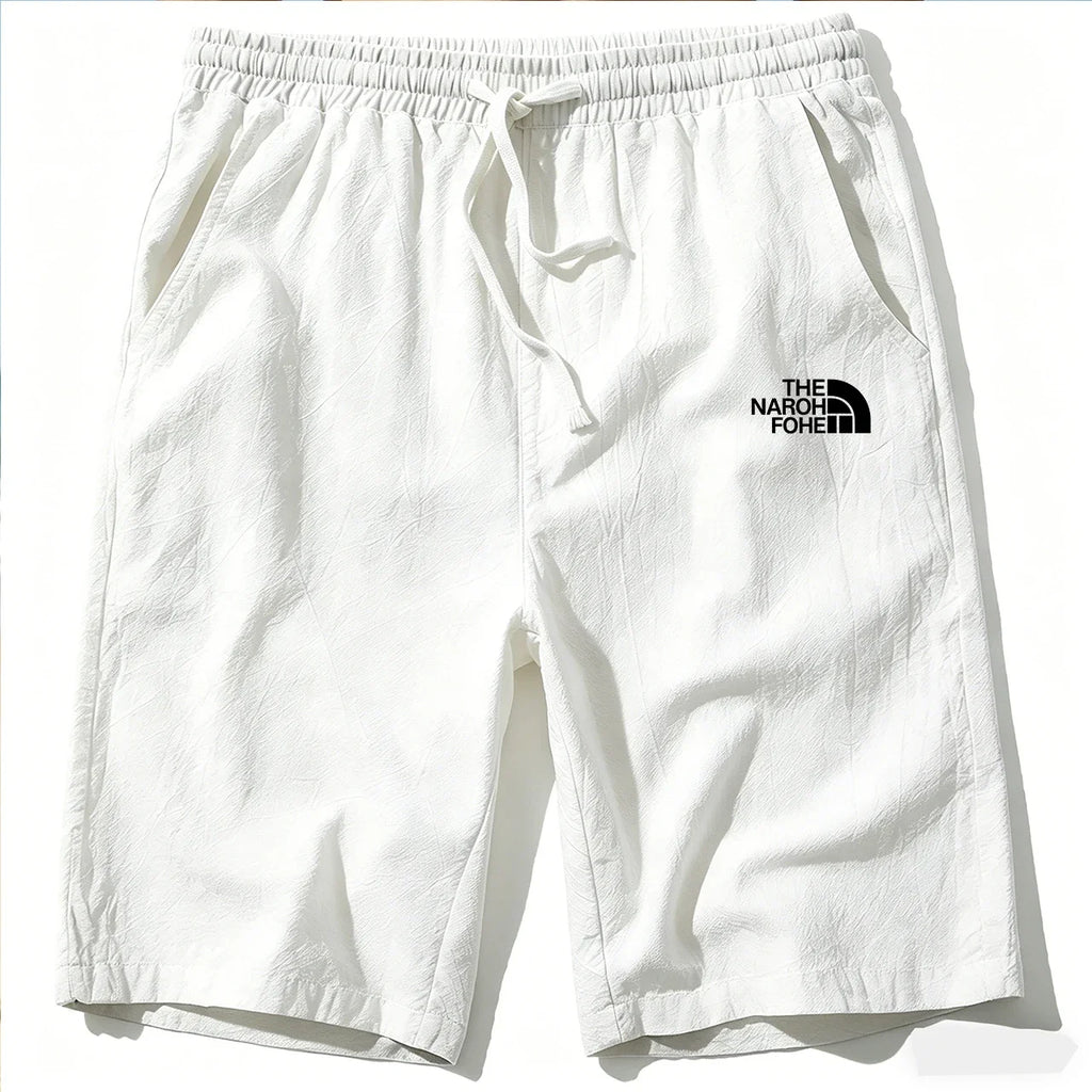 Shorts Masculino Algodão e Linho - Leve Respirável Estilo Praia