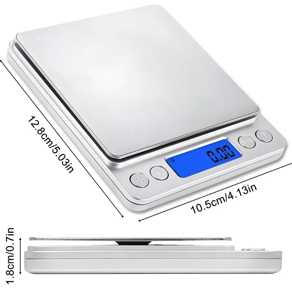 Balança digital de cozinha, 500/1kg/2kg/3kg, pequena balança de joias, balança de alimentos, peso digital, grama e oz, balança digital de grama