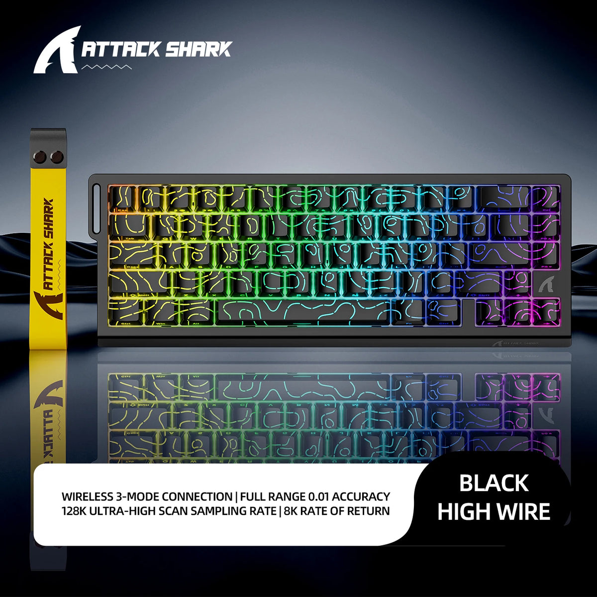ATTACK SHARK X68HE X68Pro  Teclado Mecânico Magnético para Jogos Profissionais 0,01mm Gatilho Rápido 8000Hz SOCD/Rs 0,125ms Taxa de 128K