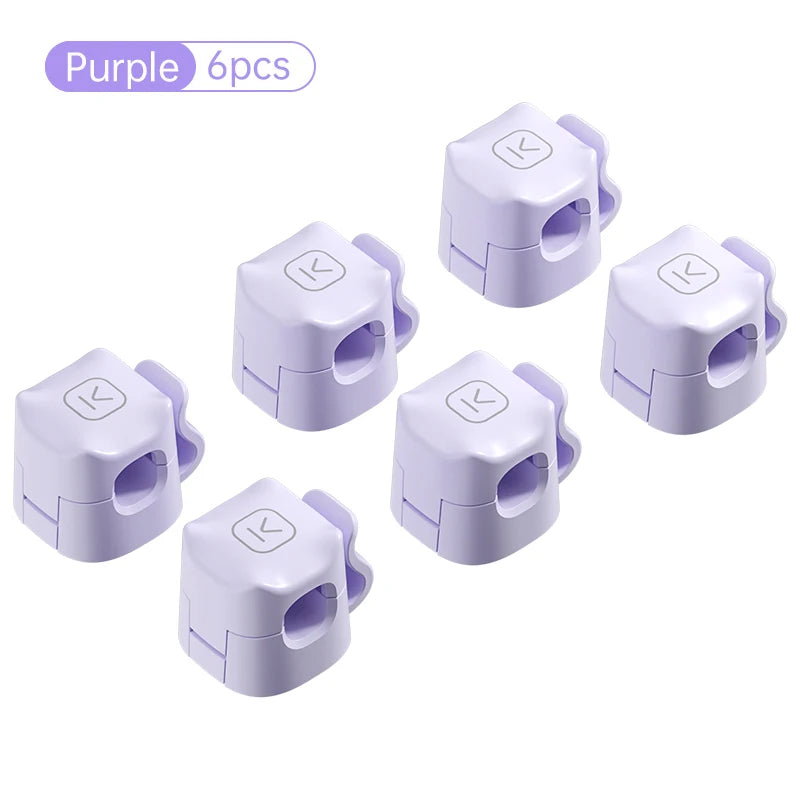 KUULAA 3/6 Pcs Clipe de cabo Suporte de cabo Adesivo Fio Keeper Organizador de cabos para escritório doméstico sob gerenciamento de mesa