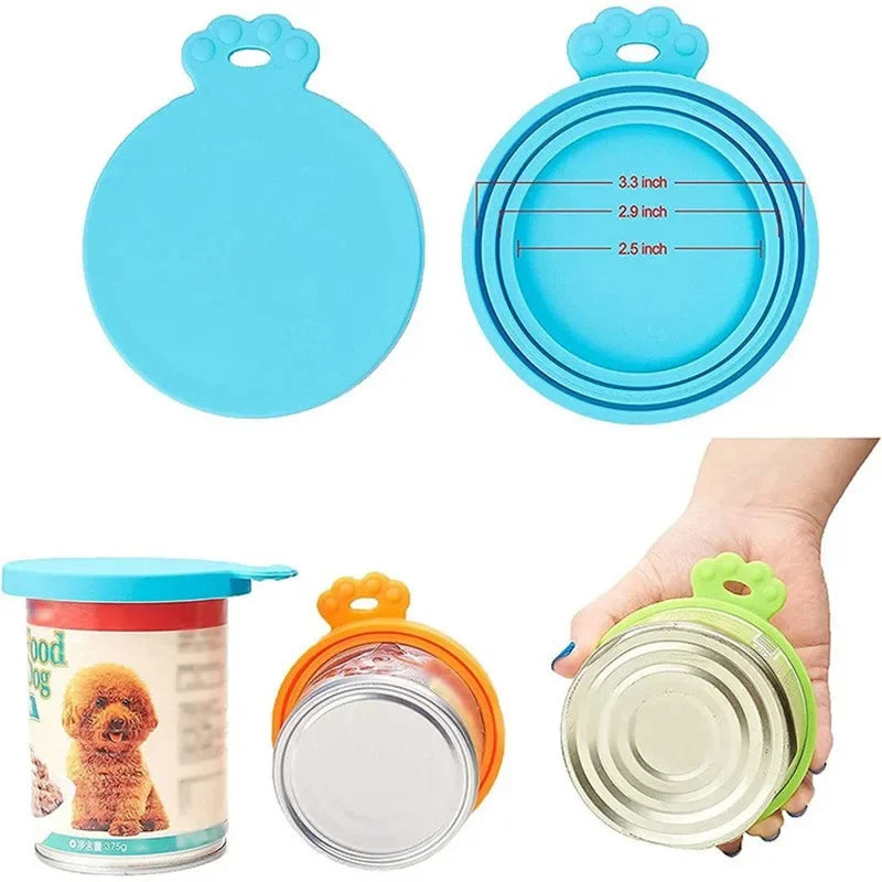 Tampa de Silicone Reutilizável para Latas de Ração - Vedação para Armazenamento de Alimentos para Cães e Gatos - Acessório Essencial para a Saúde Diária do Pet