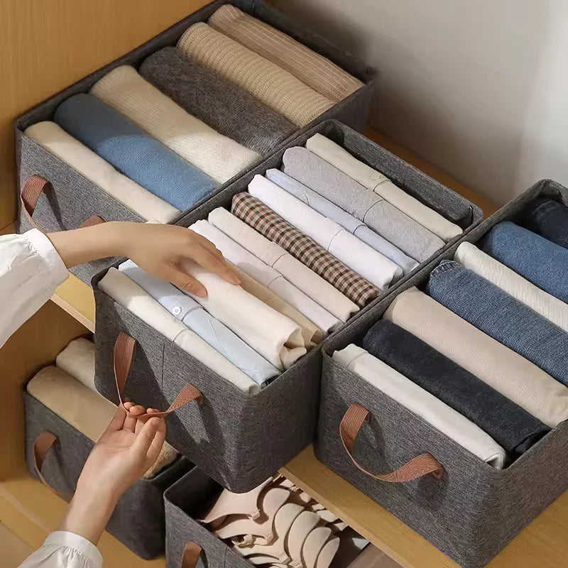 Organizador de Roupas, Caixa de Armazenamento para Calças, Jeans, Brinquedos, Lanches e Diversos, Caixa de Tecido Multifuncional para Cosméticos