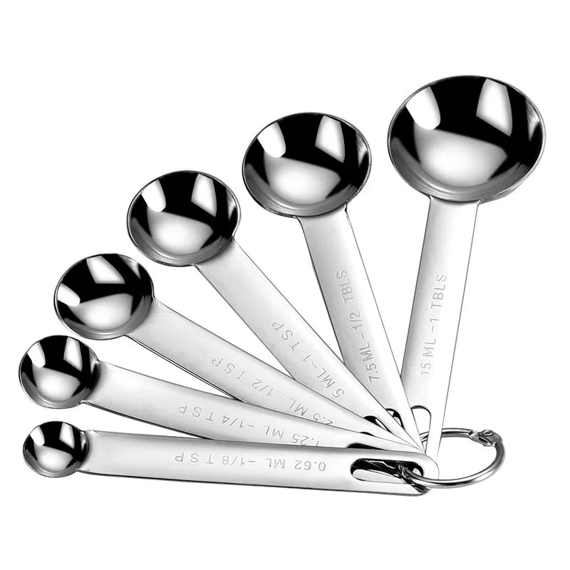 Colheres Medidoras em Aço Inox - Kit 4/6/7/8 Peças com Régua para Cozinha