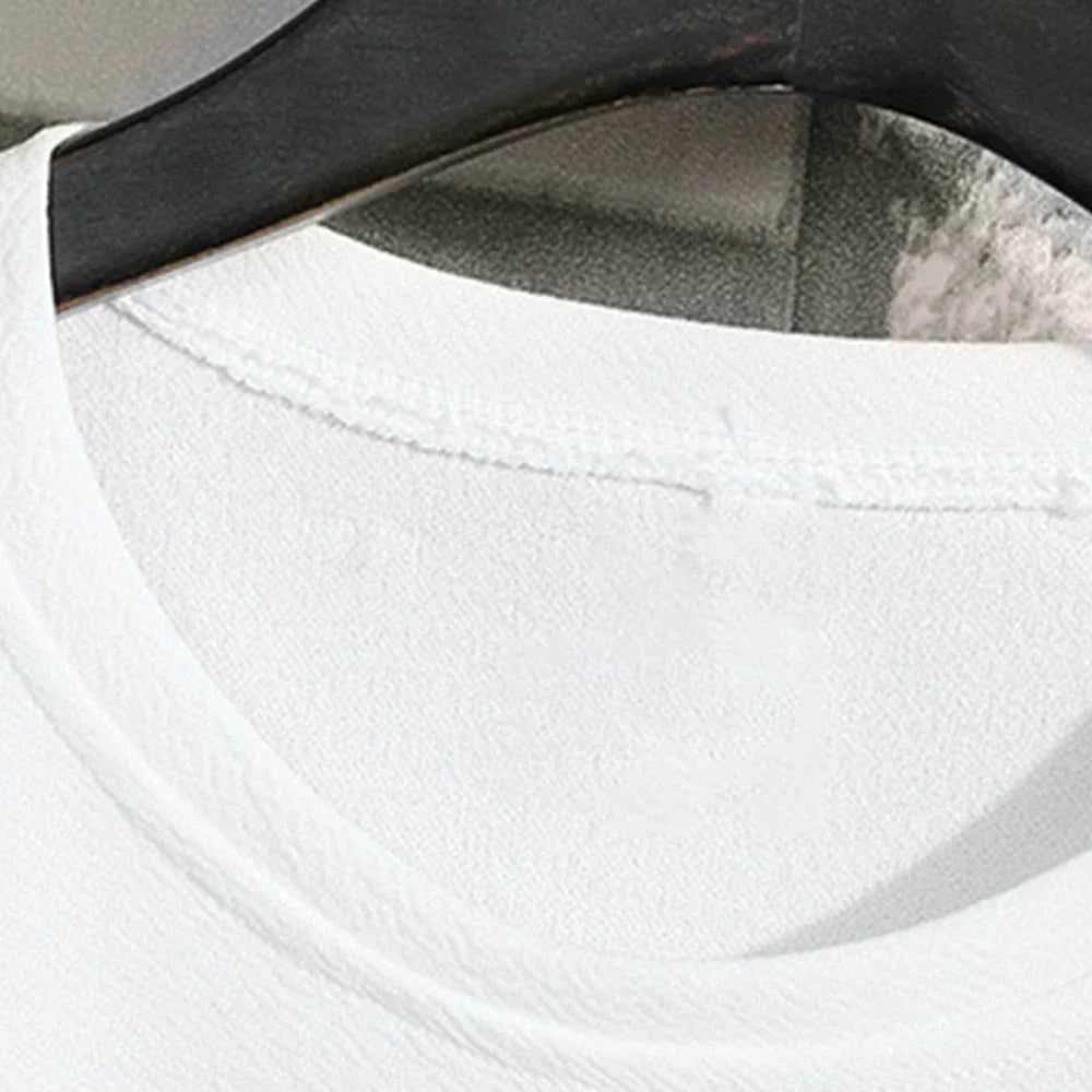 Camiseta Masculina Casual Anti-Rugas - Manga Curta Solta Verão