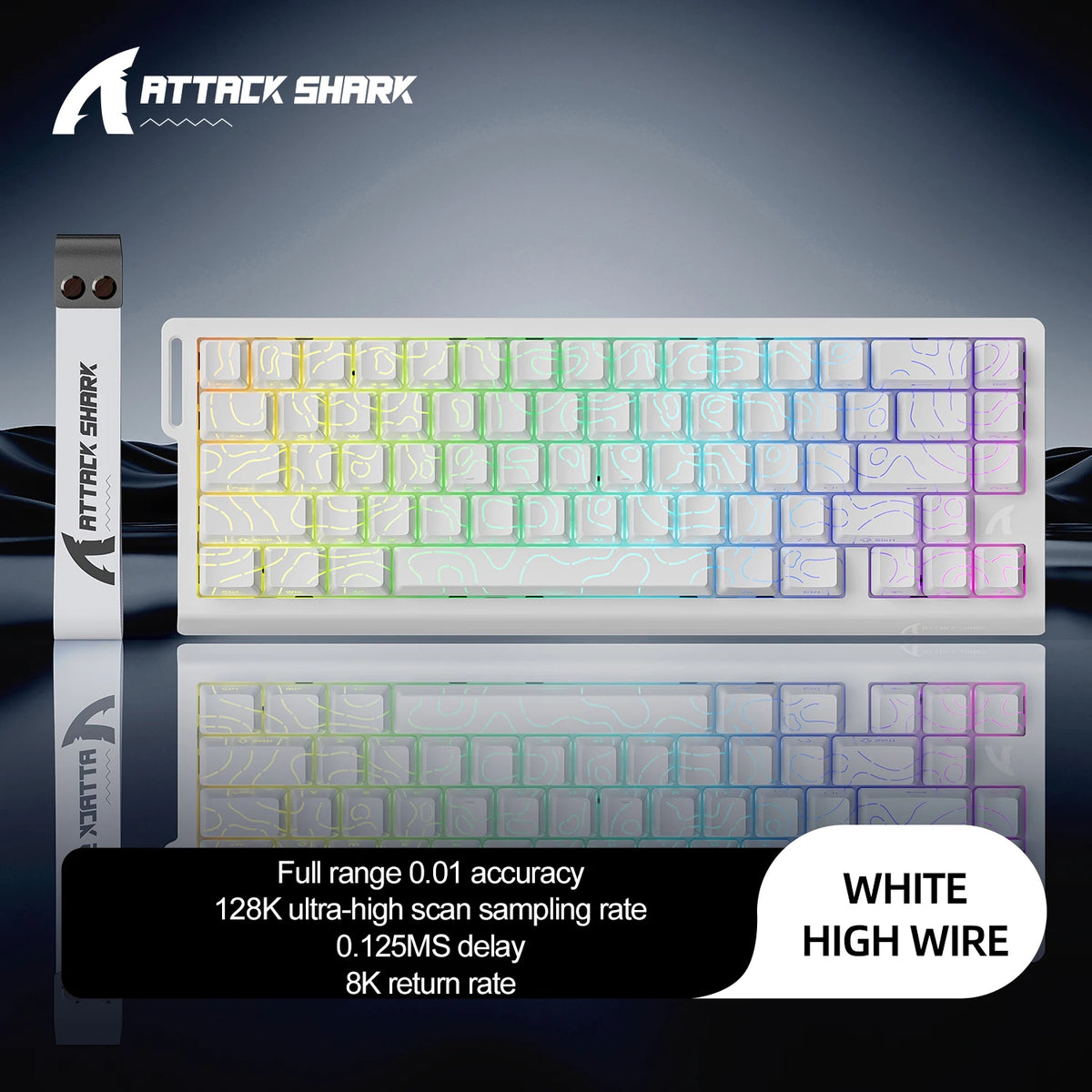 ATTACK SHARK X68HE X68Pro  Teclado Mecânico Magnético para Jogos Profissionais 0,01mm Gatilho Rápido 8000Hz SOCD/Rs 0,125ms Taxa de 128K