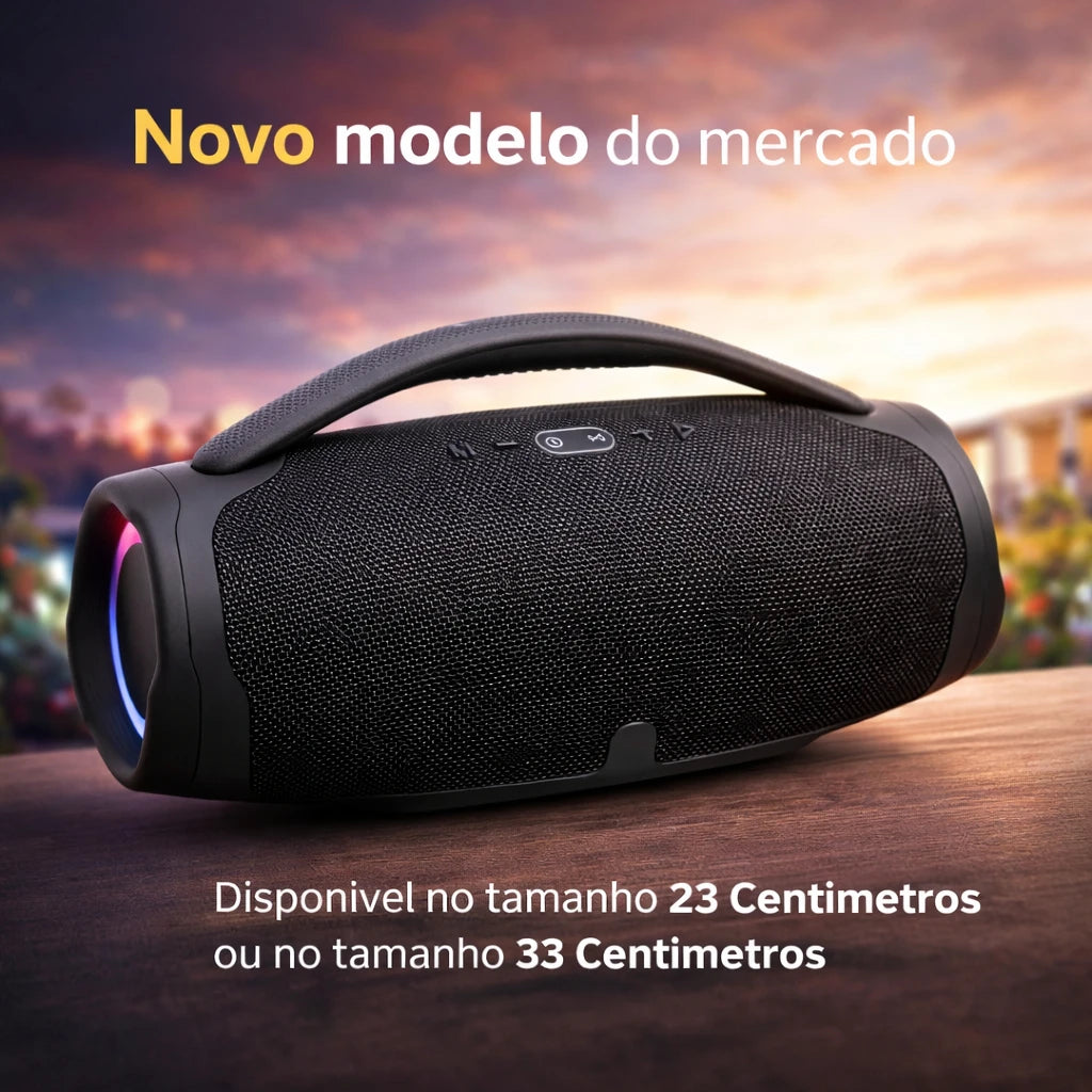 Caixa de Som Bluetooth 70W Portátil Estilo Boombox, Alto Falante Potente Resistente à Água para Festas