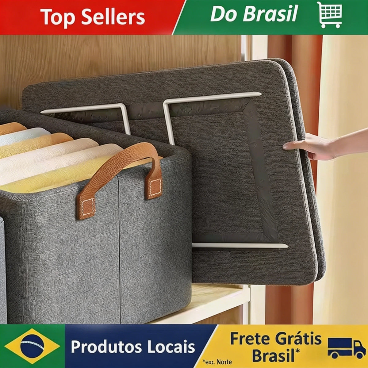 Organizador de Roupas, Caixa de Armazenamento para Calças, Jeans, Brinquedos, Lanches e Diversos, Caixa de Tecido Multifuncional para Cosméticos