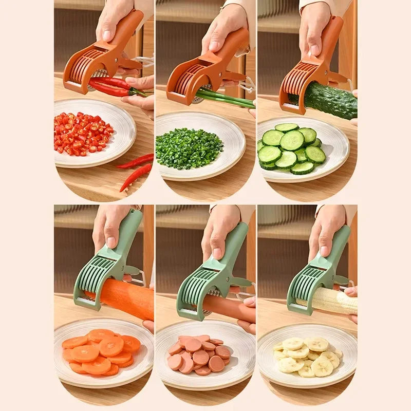 HooFun Ferramentas de cozinha de aço inoxidável, fatiador de vegetais e frutas, multifuncional, fatiador de salada, acessórios de cozinha