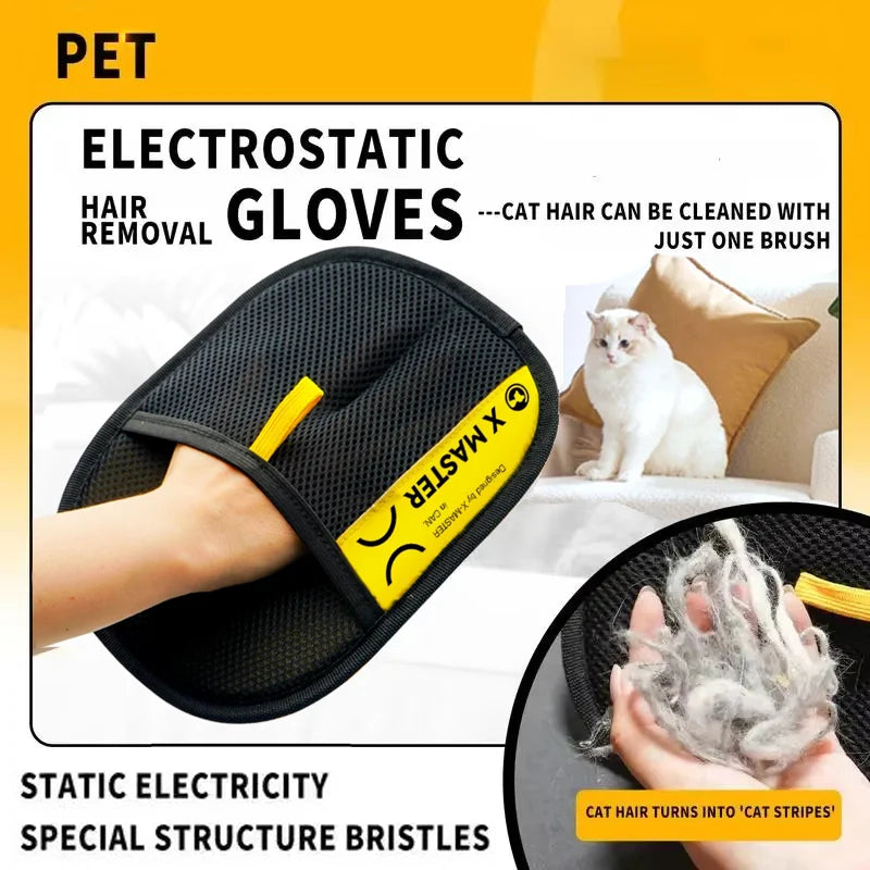 Luva Removedora de Pelos Pet Eletrostática - Reutilizável 2 em 1