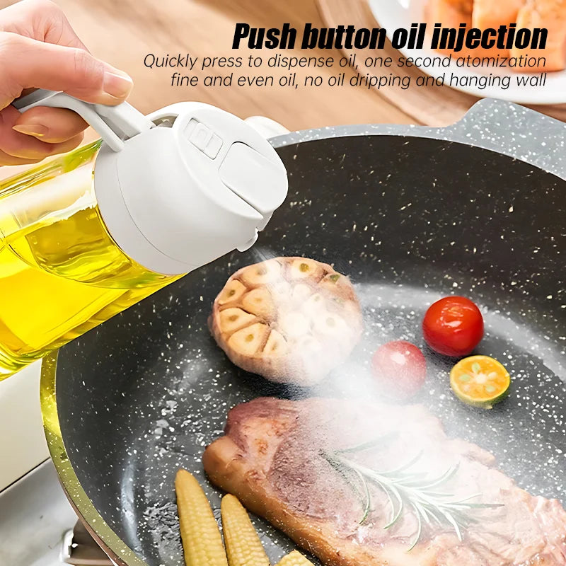 Spray de azeite 2 em 1, 500ml, pulverizador de óleo de plástico, recipientes de óleo de cozinha, dispensador de azeite para acampamento, churrasco, cozimento