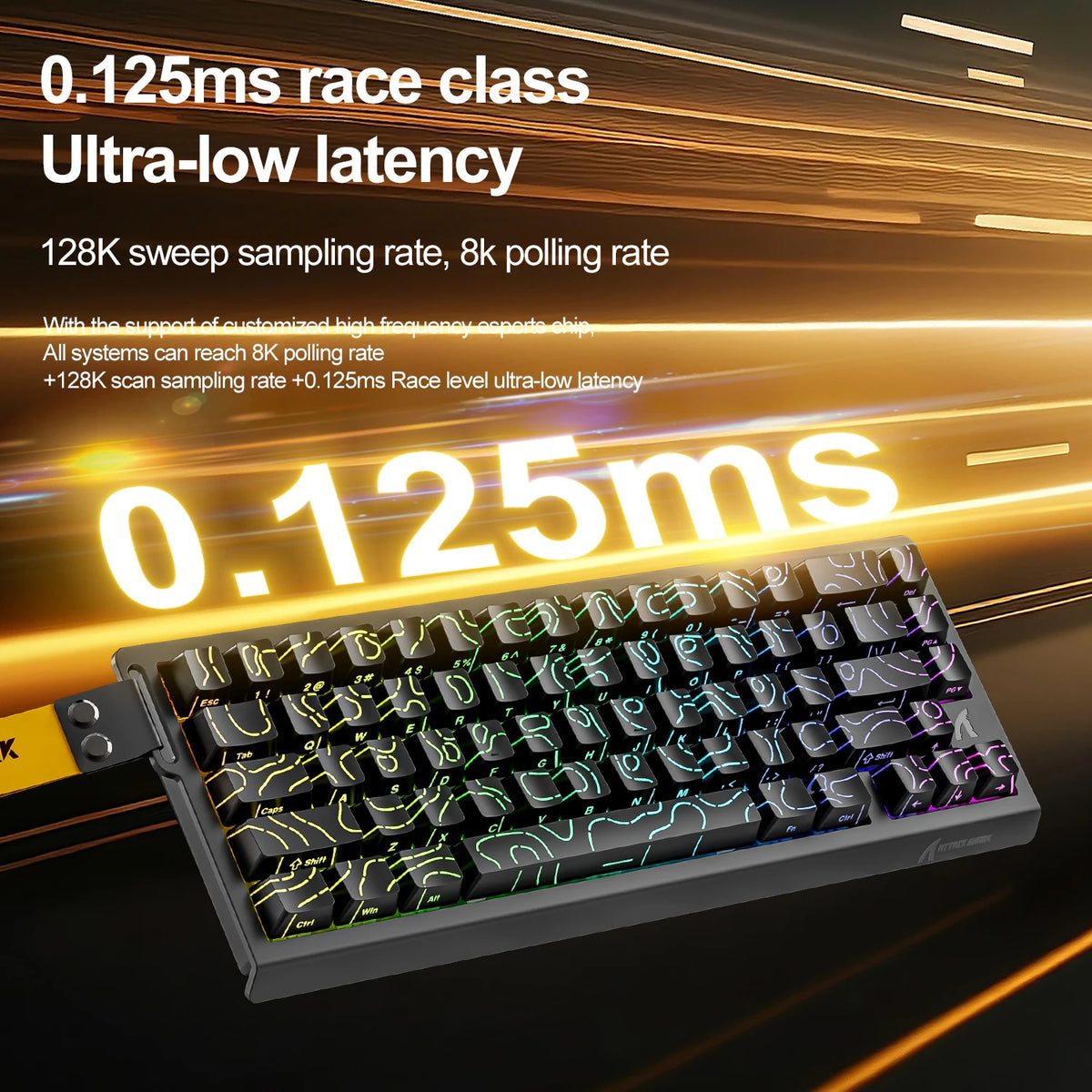 ATTACK SHARK X68HE X68Pro  Teclado Mecânico Magnético para Jogos Profissionais 0,01mm Gatilho Rápido 8000Hz SOCD/Rs 0,125ms Taxa de 128K