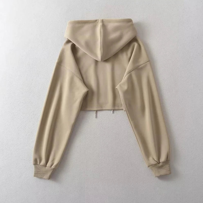 Moletom Cropped Feminino com Capuz - Streetwear Coreano Sexy